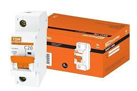 Выключатель автоматический 20А 1П однополюсный характеристика C 10кА ВА47-100 SQ0207-0047 TDM от поставщика КабельСпецСтрой