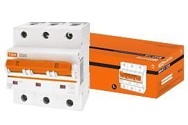 Выключатель автоматический 20А 3П трехполюсный характеристика D 15кА ВА47-125 SQ0208-0027 TDM от поставщика КабельСпецСтрой