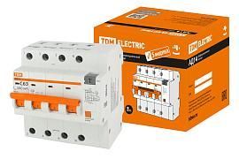 Выключатель автоматический дифференциального тока АВДТ 63А 4П четырехполюсный характеристика C 4,5кА 300мА АД14 SQ0204-0147 TDM от поставщика КабельСпецСтрой