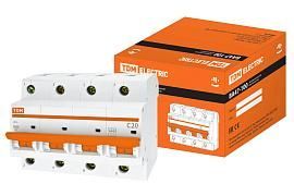 Выключатель автоматический 20А 4П четырехполюсный характеристика C 10кА ВА47-100 SQ0207-0080 TDM от поставщика КабельСпецСтрой