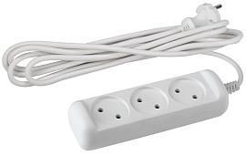 Удлинитель без заземления U-3-5m 3 гнезда 5м ПВС 2х1мм2 10А (20/720) ( U-3-5m-2x1 ) Б0028356 ЭРА от поставщика КабельСпецСтрой