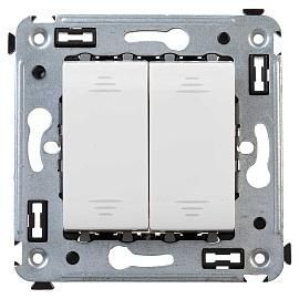 Выключатель двухклавишный в стену Avanti скрытой установки Белое облако 4400104 DKC от поставщика КабельСпецСтрой